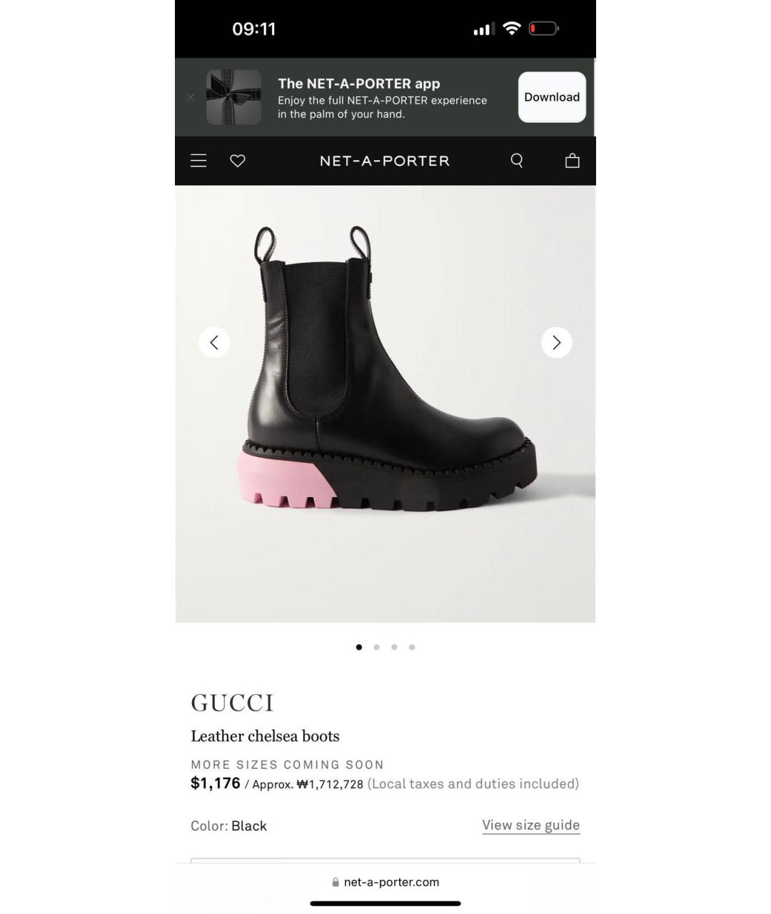 GUCCI Черные кожаные ботинки, фото 9