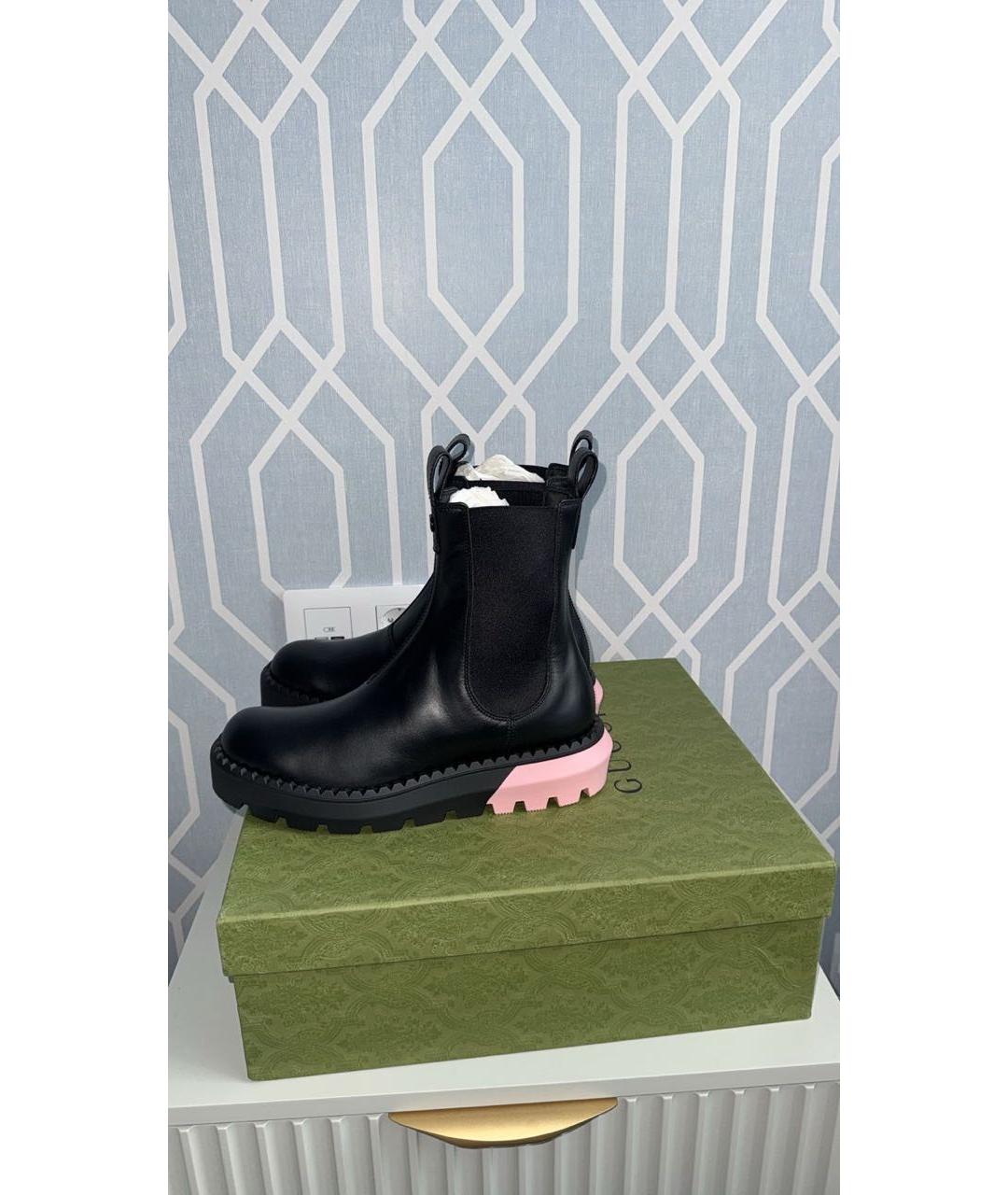 GUCCI Черные кожаные ботинки, фото 8