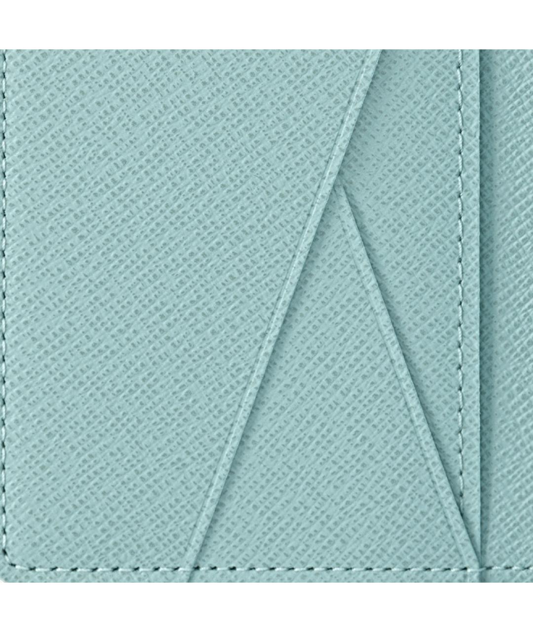 LOUIS VUITTON Голубой кожаный кошелек, фото 8
