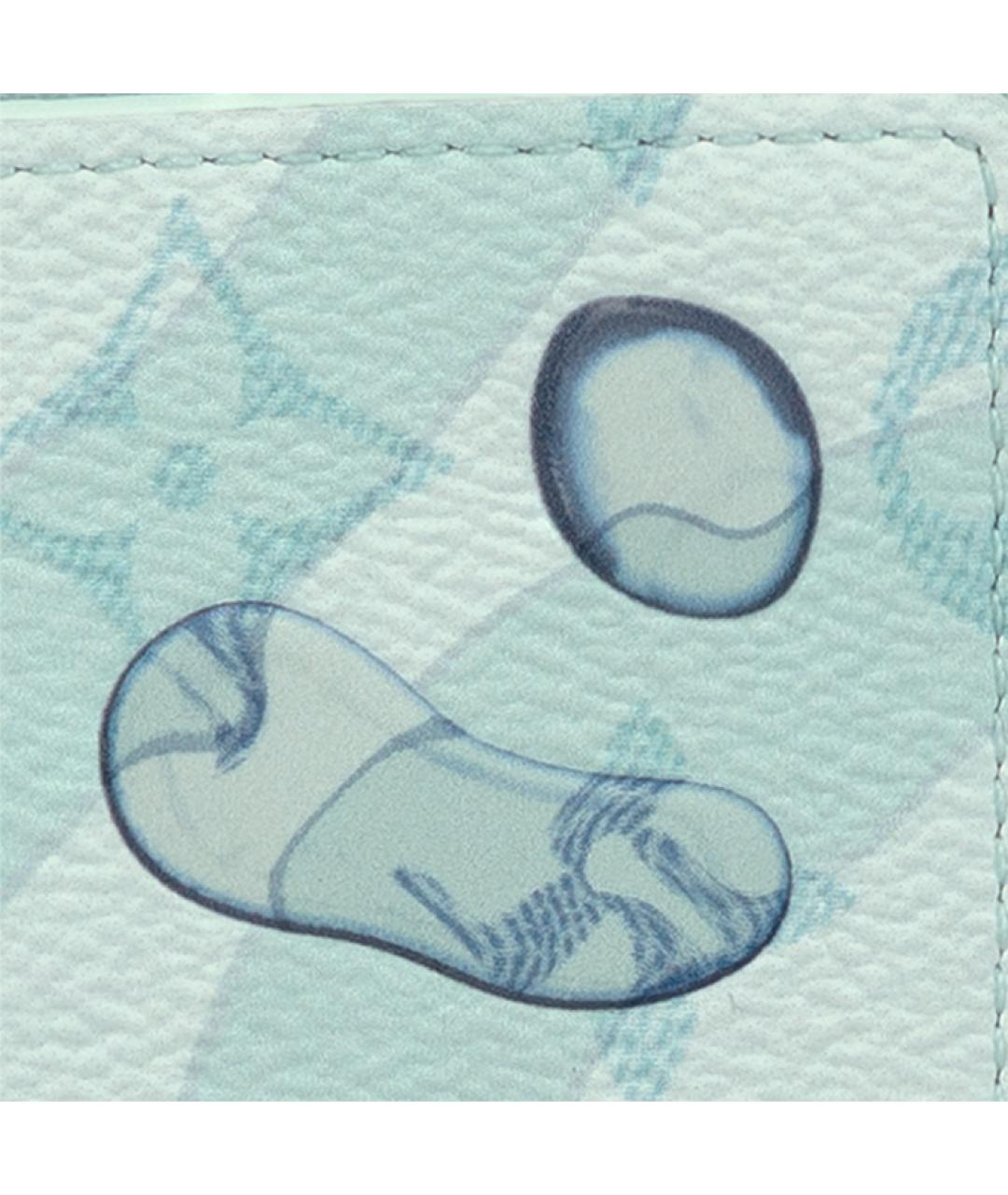 LOUIS VUITTON Голубой кожаный кошелек, фото 7