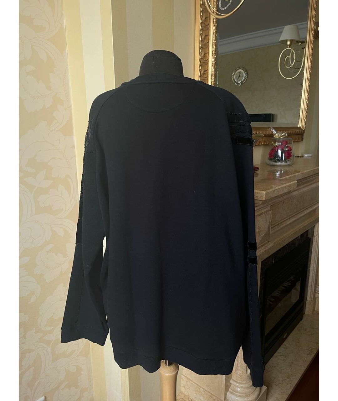 VALENTINO Черный хлопко-эластановый джемпер / свитер, фото 3