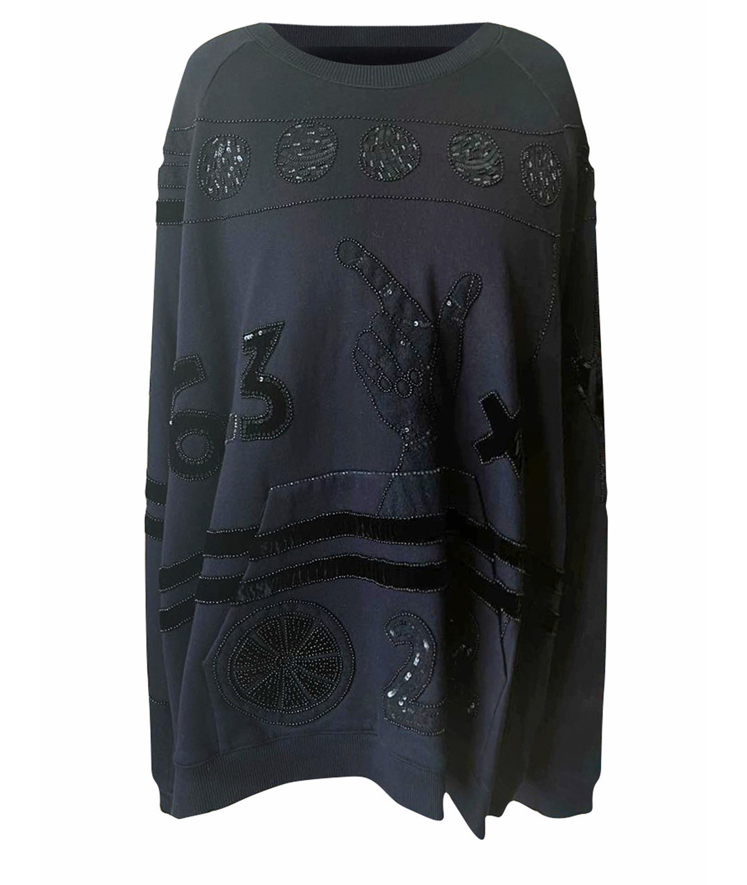 VALENTINO Черный хлопко-эластановый джемпер / свитер, фото 1