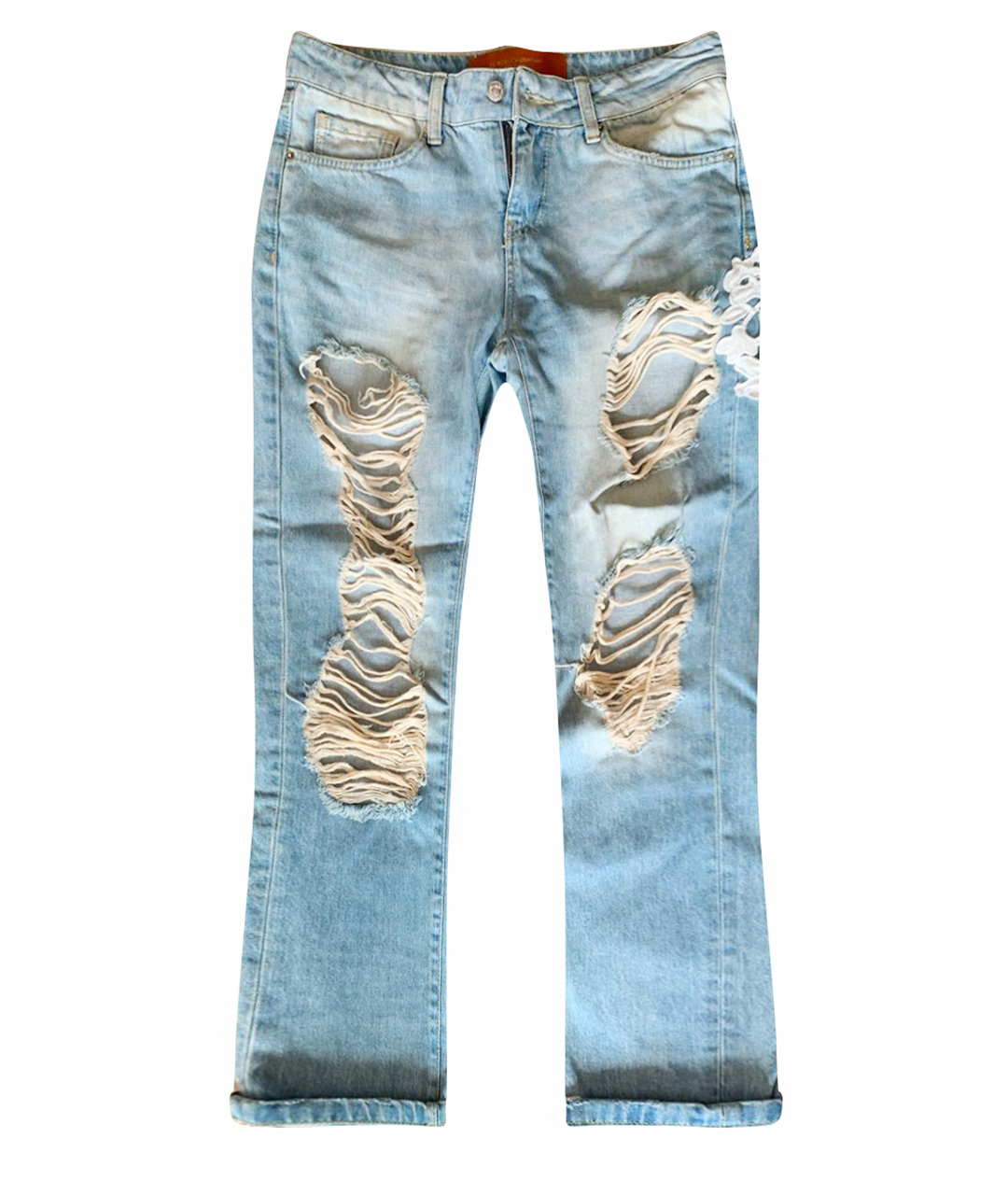 DOLCE&GABBANA Голубые хлопко-эластановые прямые джинсы, фото 1