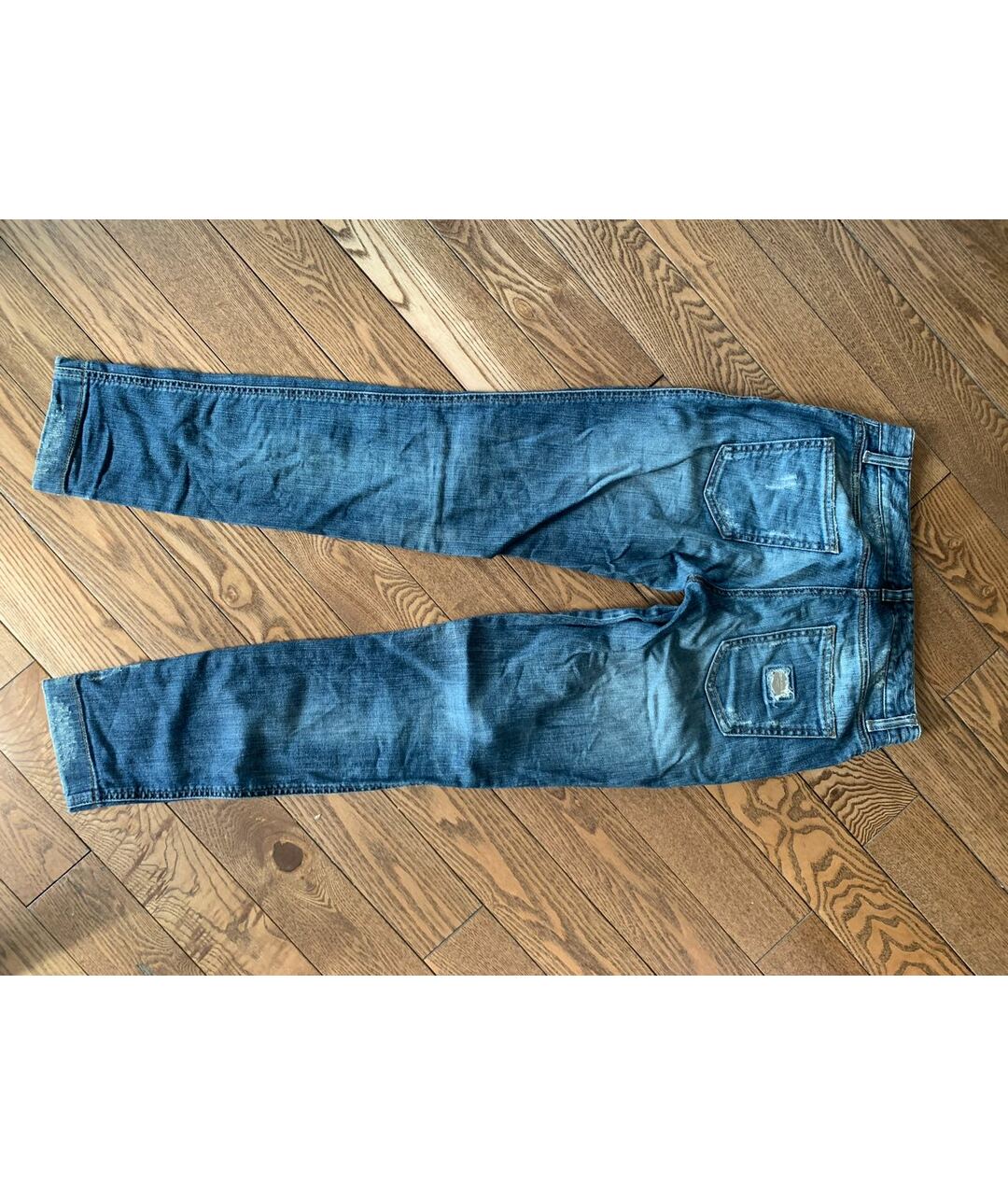 DOLCE&GABBANA Синие хлопко-эластановые прямые джинсы, фото 5