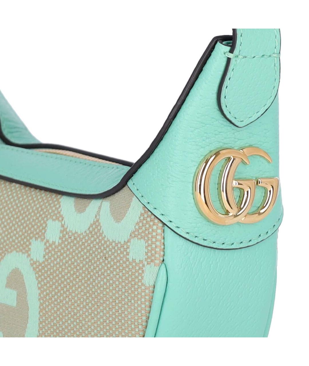 GUCCI Бирюзовая кожаная сумка через плечо, фото 4