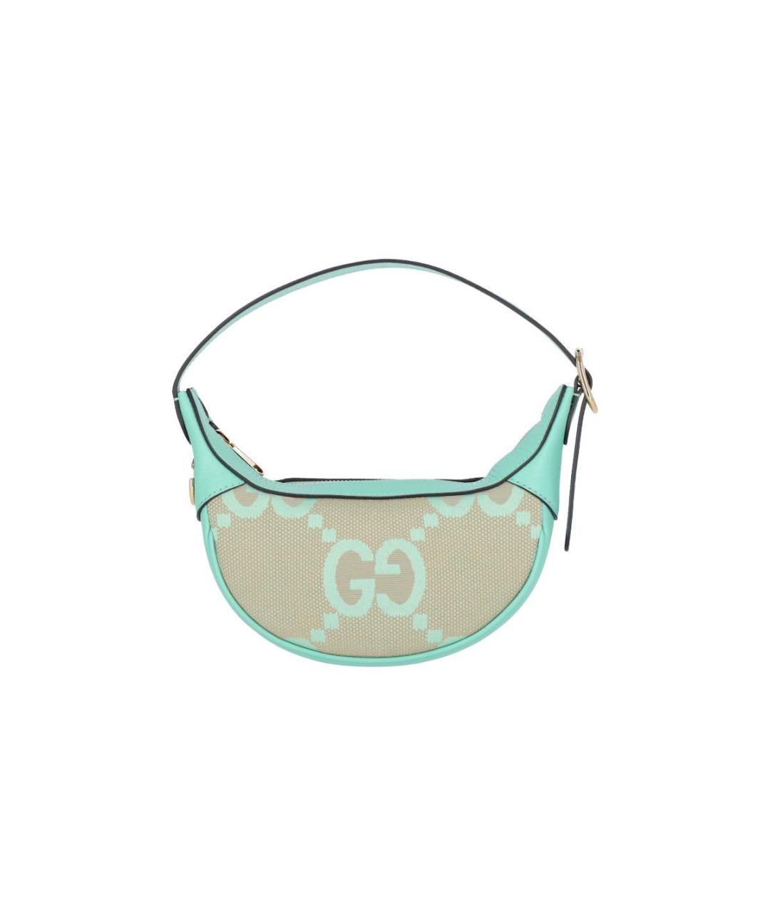 GUCCI Бирюзовая кожаная сумка через плечо, фото 1