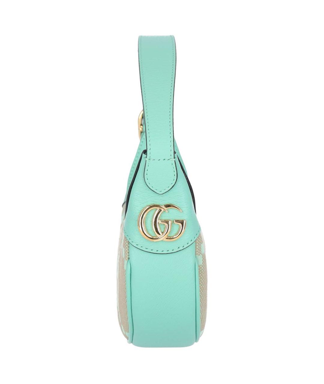 GUCCI Бирюзовая кожаная сумка через плечо, фото 5