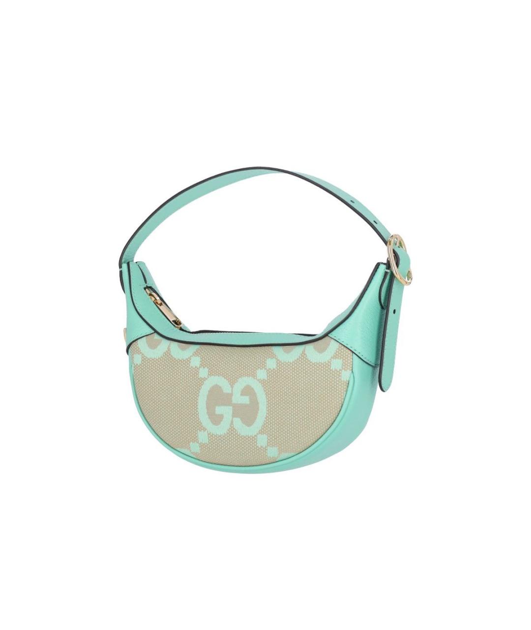 GUCCI Бирюзовая кожаная сумка через плечо, фото 2