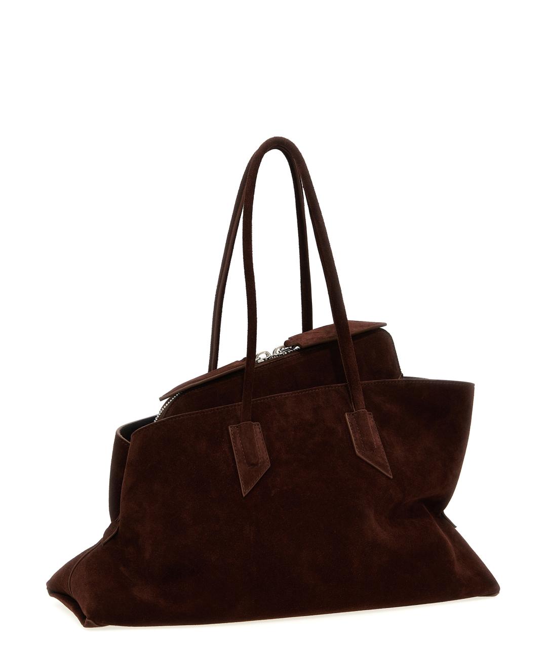 THE ATTICO Коричневая замшевая сумка тоут, фото 1