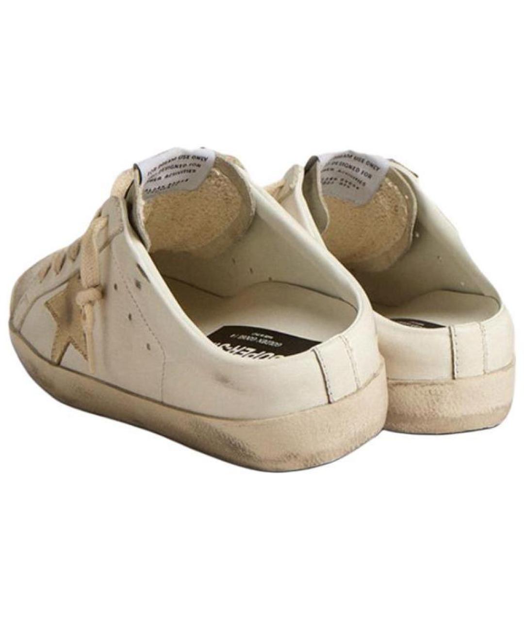 GOLDEN GOOSE DELUXE BRAND Бежевые кожаные мюли, фото 4