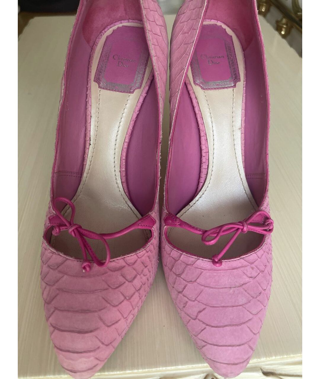 CHRISTIAN DIOR PRE-OWNED Розовые туфли из экзотической кожи, фото 2
