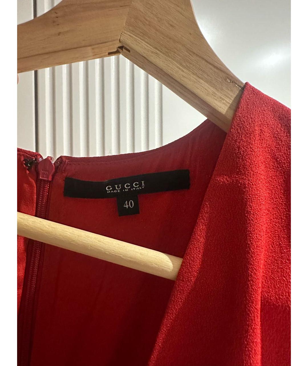 GUCCI Красное вискозное платье, фото 3
