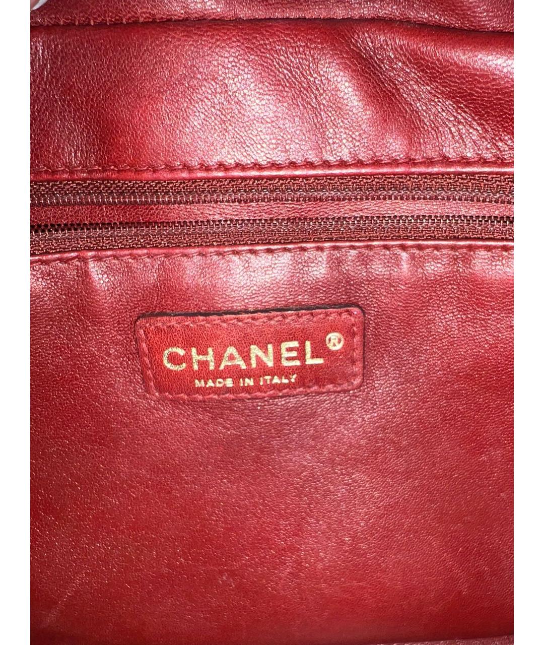 CHANEL Бордовая сумка с короткими ручками из экзотической кожи, фото 5