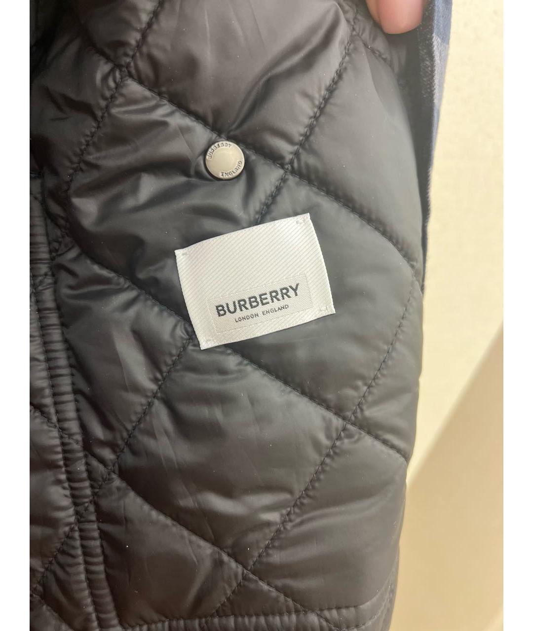 BURBERRY Темно-синяя хлопковая куртка, фото 4