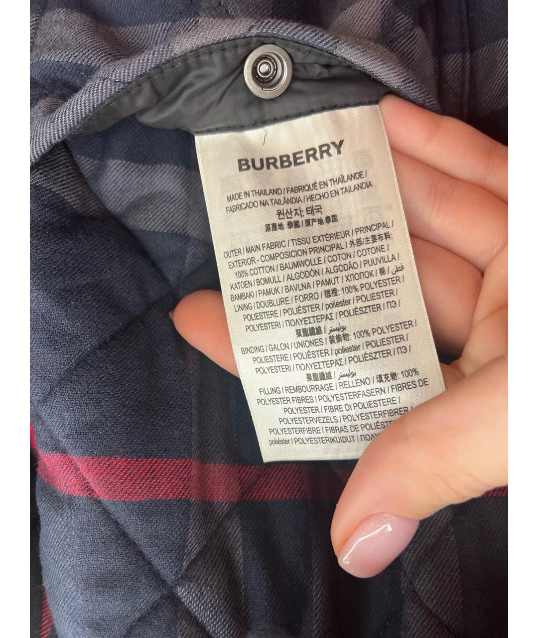 BURBERRY Темно-синяя хлопковая куртка, фото 7