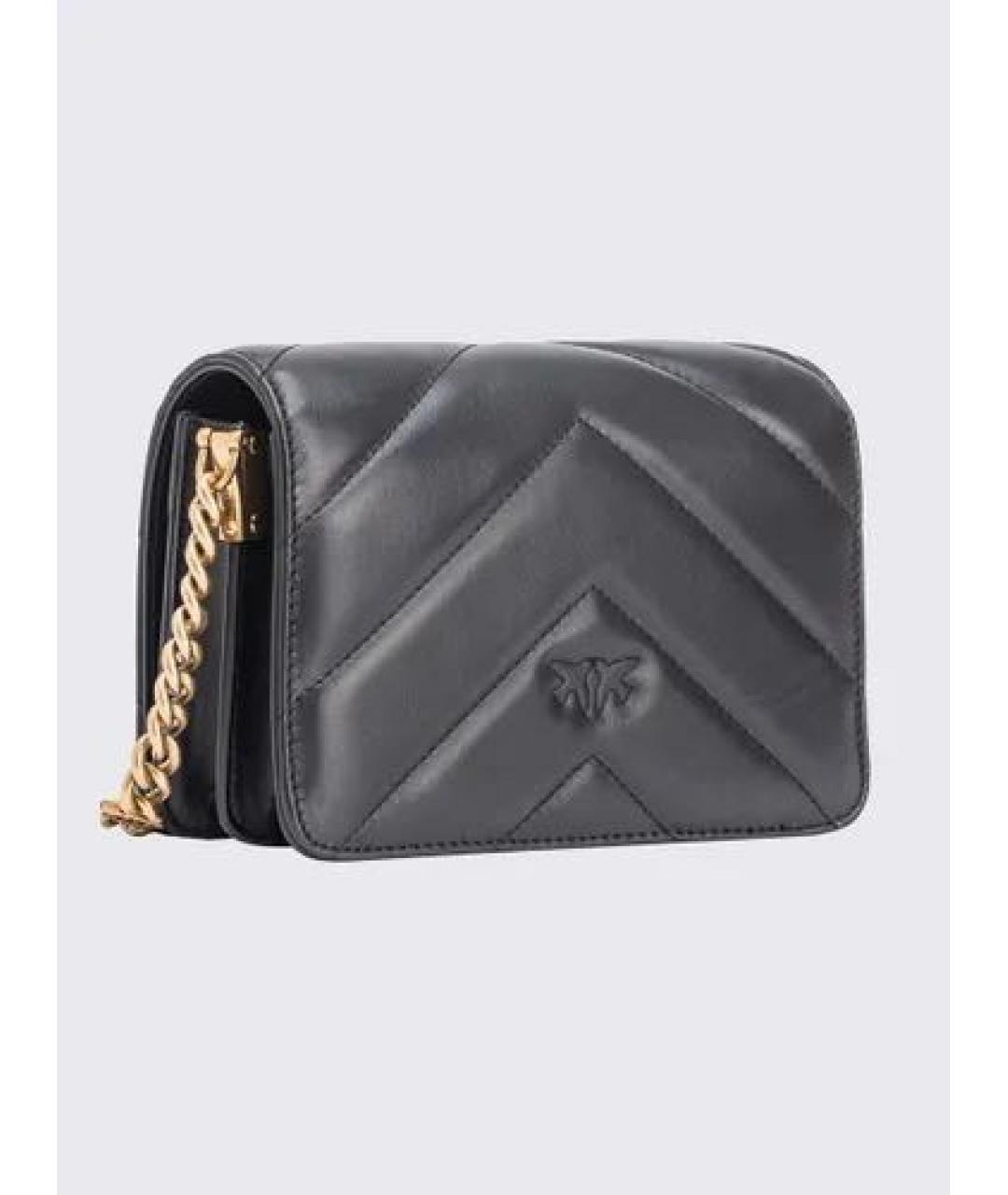 PINKO Черная кожаная сумка через плечо, фото 3