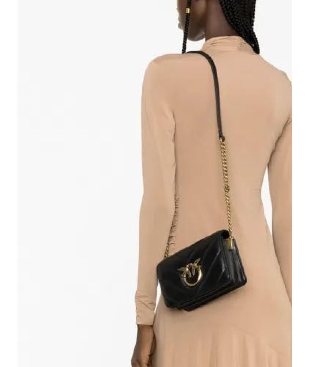 PINKO Черная кожаная сумка через плечо, фото 7