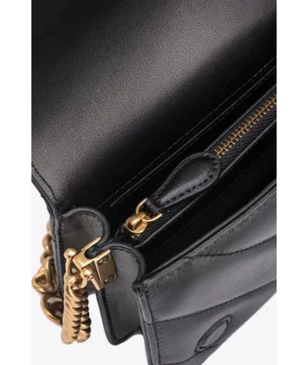 PINKO Черная кожаная сумка через плечо, фото 4