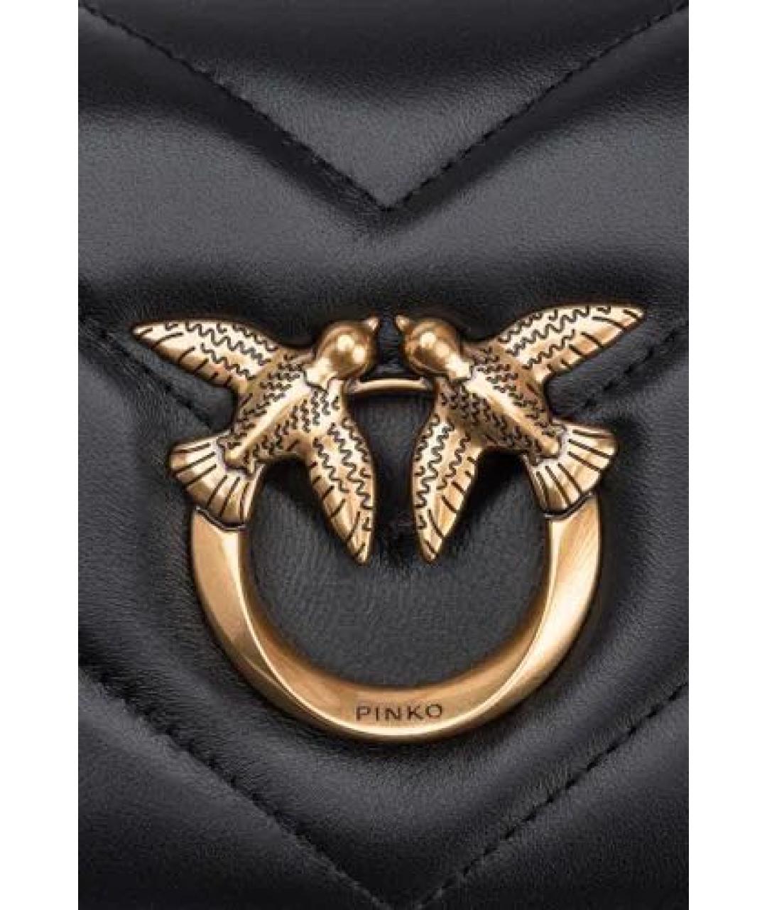 PINKO Черная кожаная сумка через плечо, фото 6