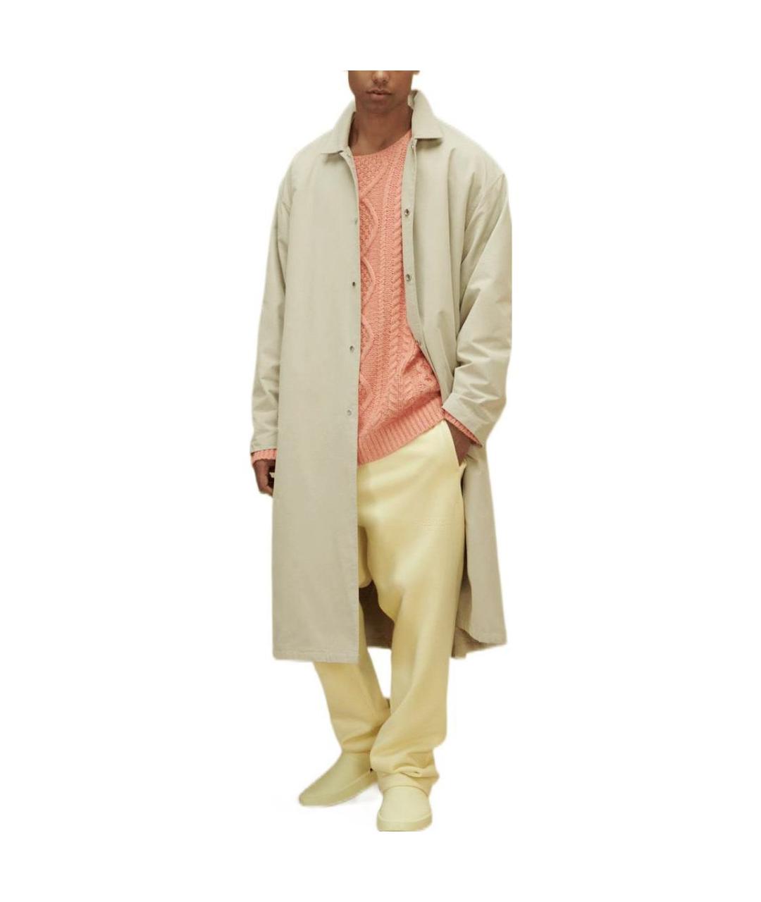 FEAR OF GOD ESSENTIALS Желтые хлопковые прямые брюки, фото 3