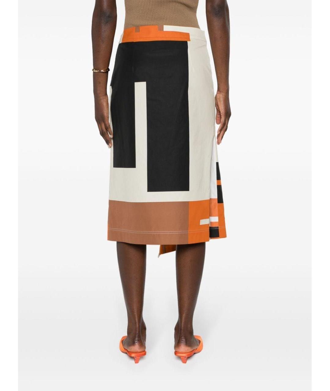FENDI Мульти хлопковая юбка миди, фото 3