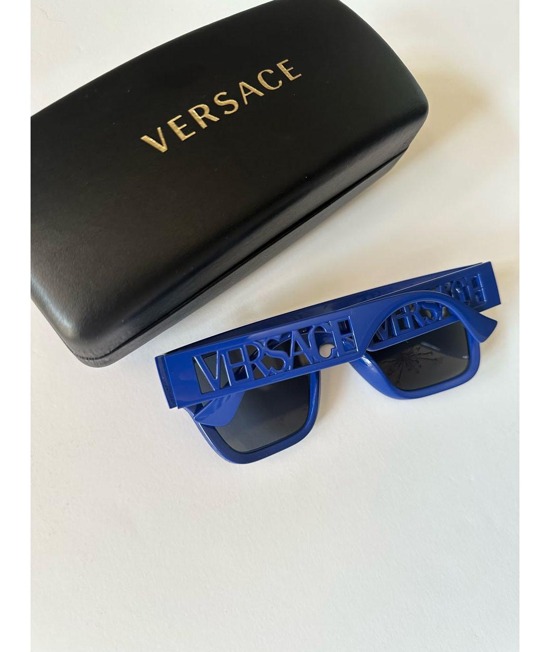 VERSACE Синие пластиковые солнцезащитные очки, фото 5