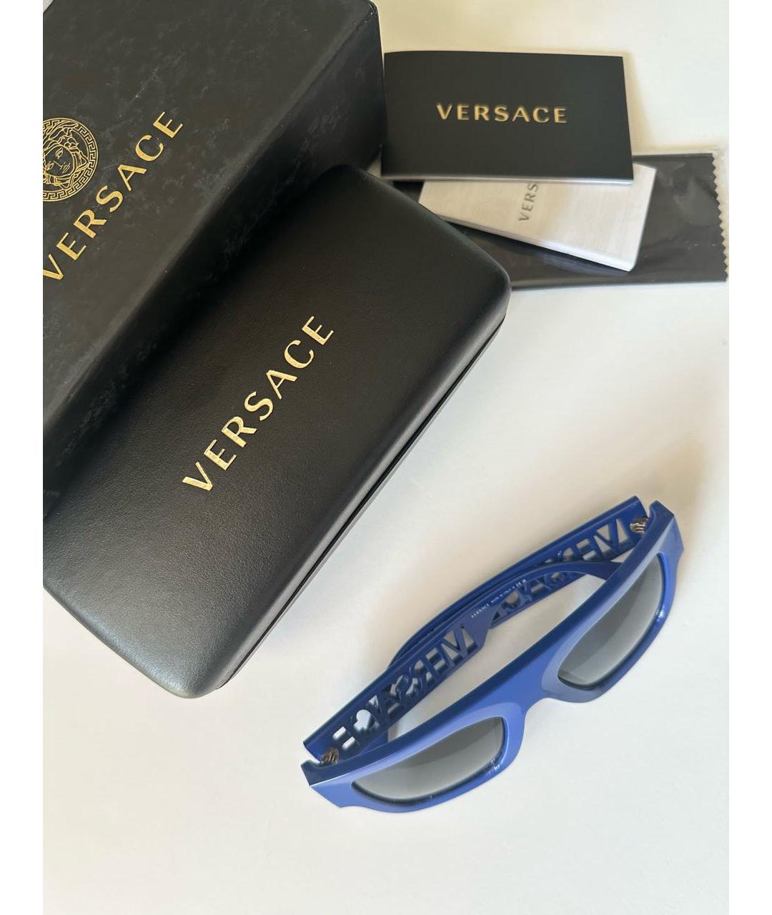 VERSACE Синие пластиковые солнцезащитные очки, фото 6