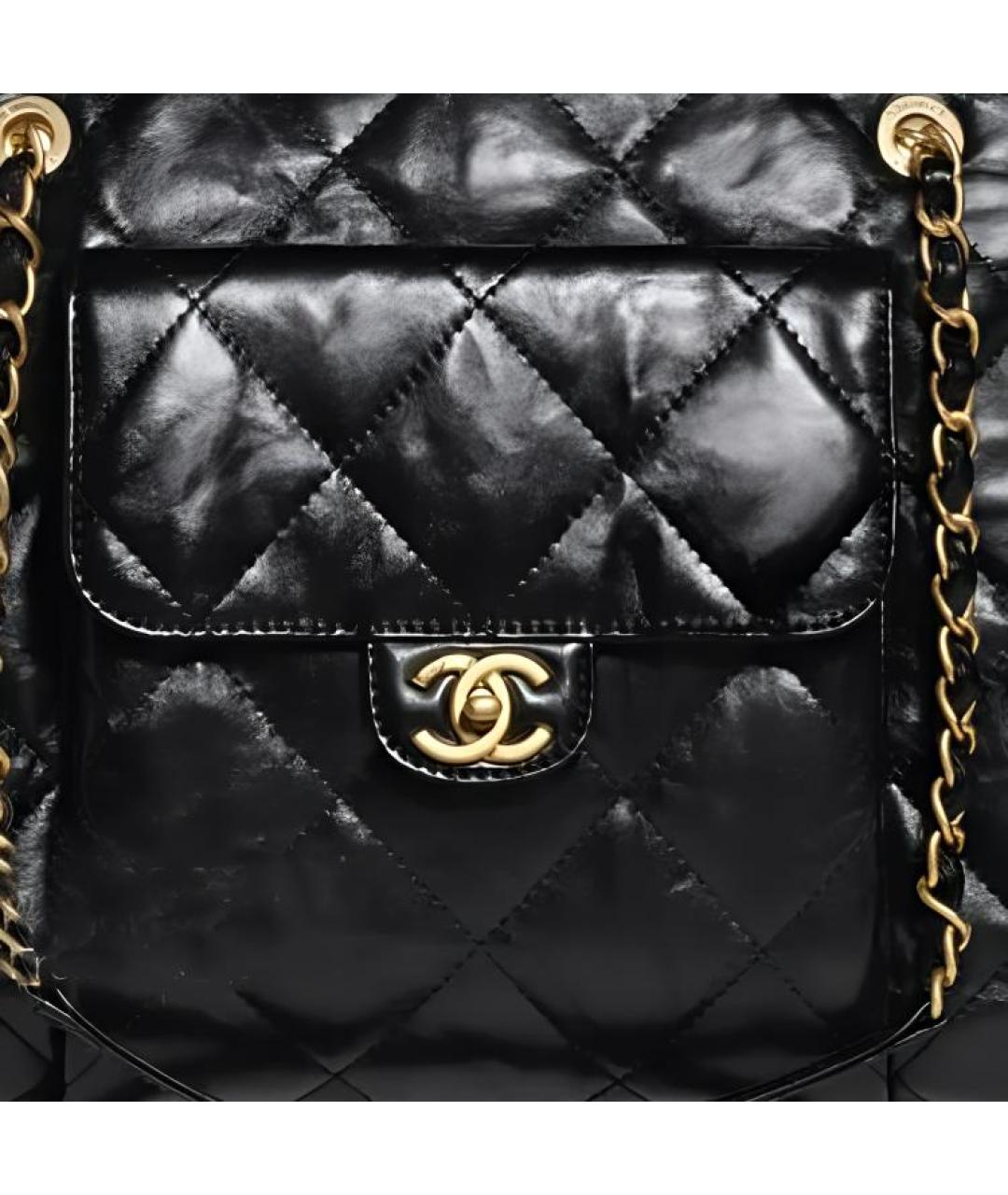 CHANEL Черная кожаная сумка через плечо, фото 3