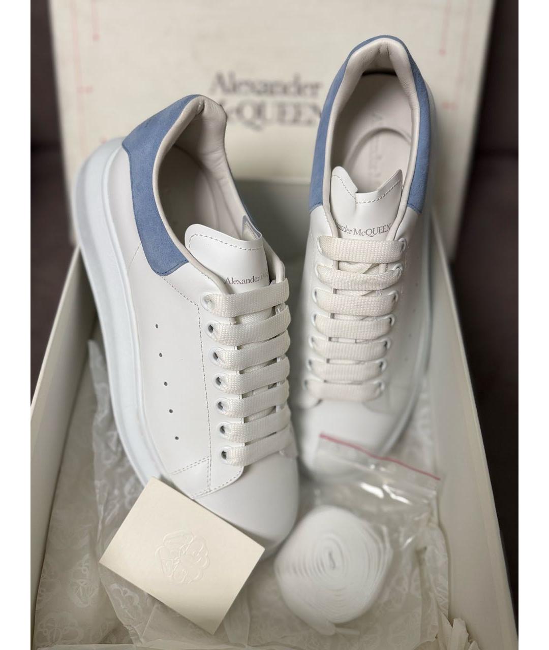 ALEXANDER MCQUEEN Белые кожаные кеды, фото 5