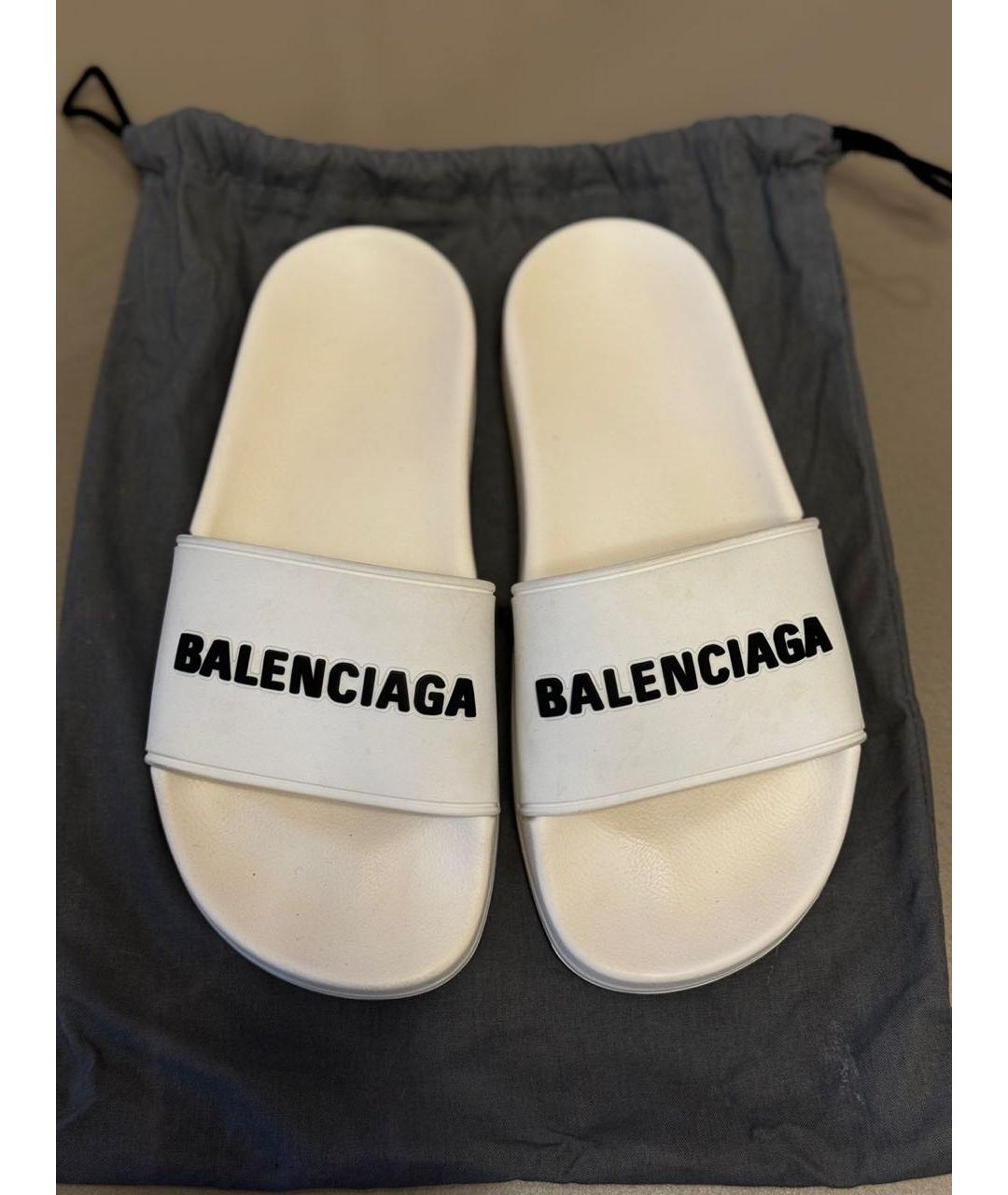 BALENCIAGA Белые шлепанцы, фото 2