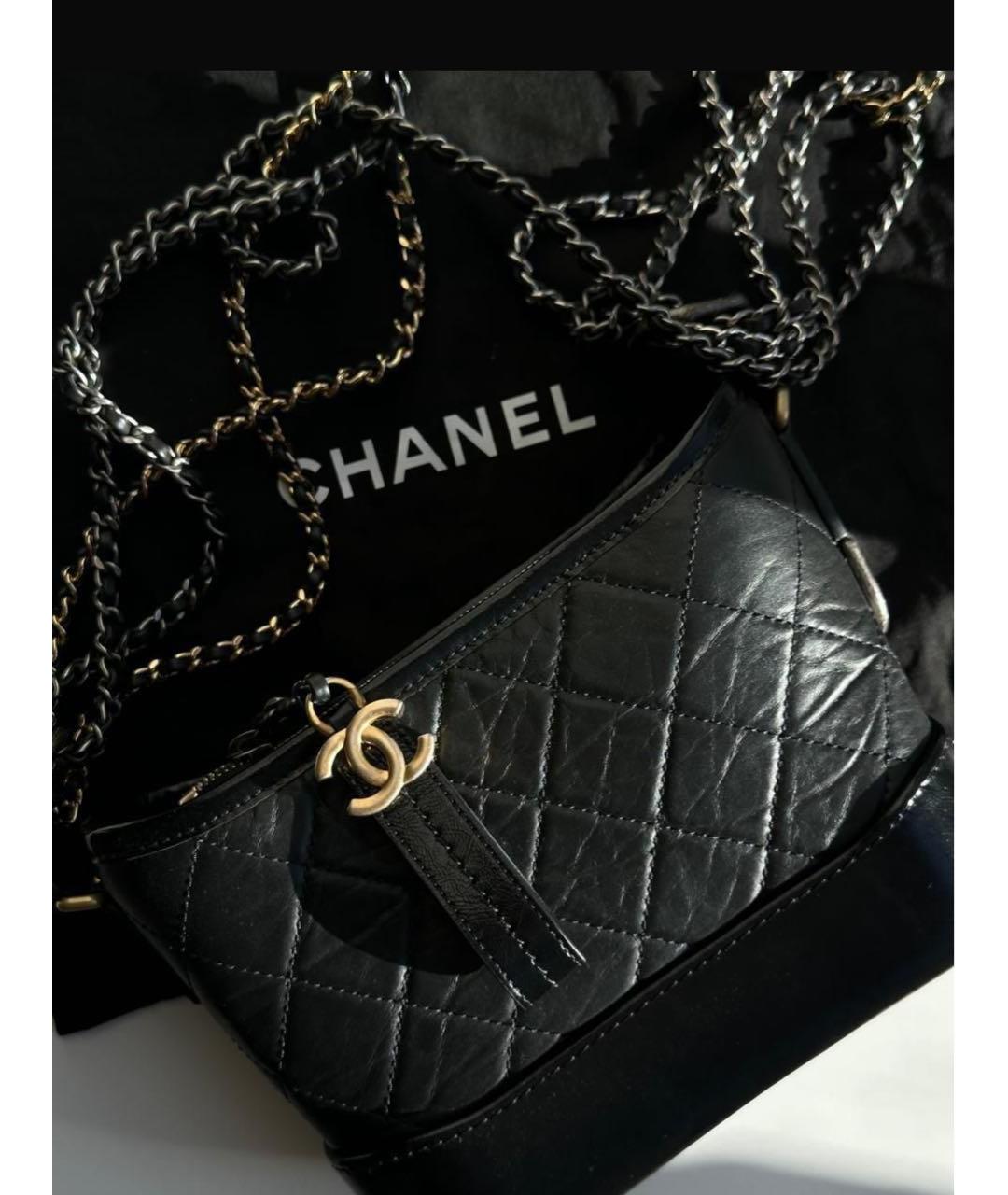 CHANEL Черная кожаная сумка через плечо, фото 3
