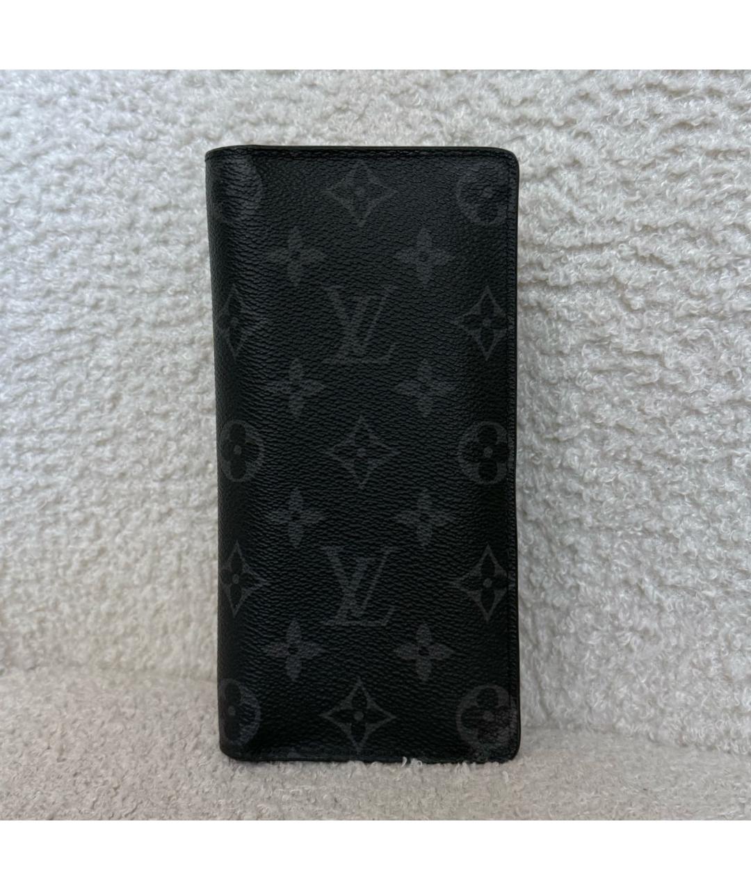 LOUIS VUITTON Черный кожаный кошелек, фото 5