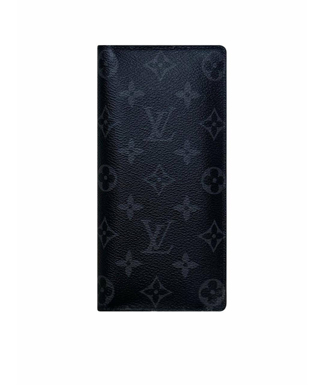 LOUIS VUITTON Черный кожаный кошелек, фото 1