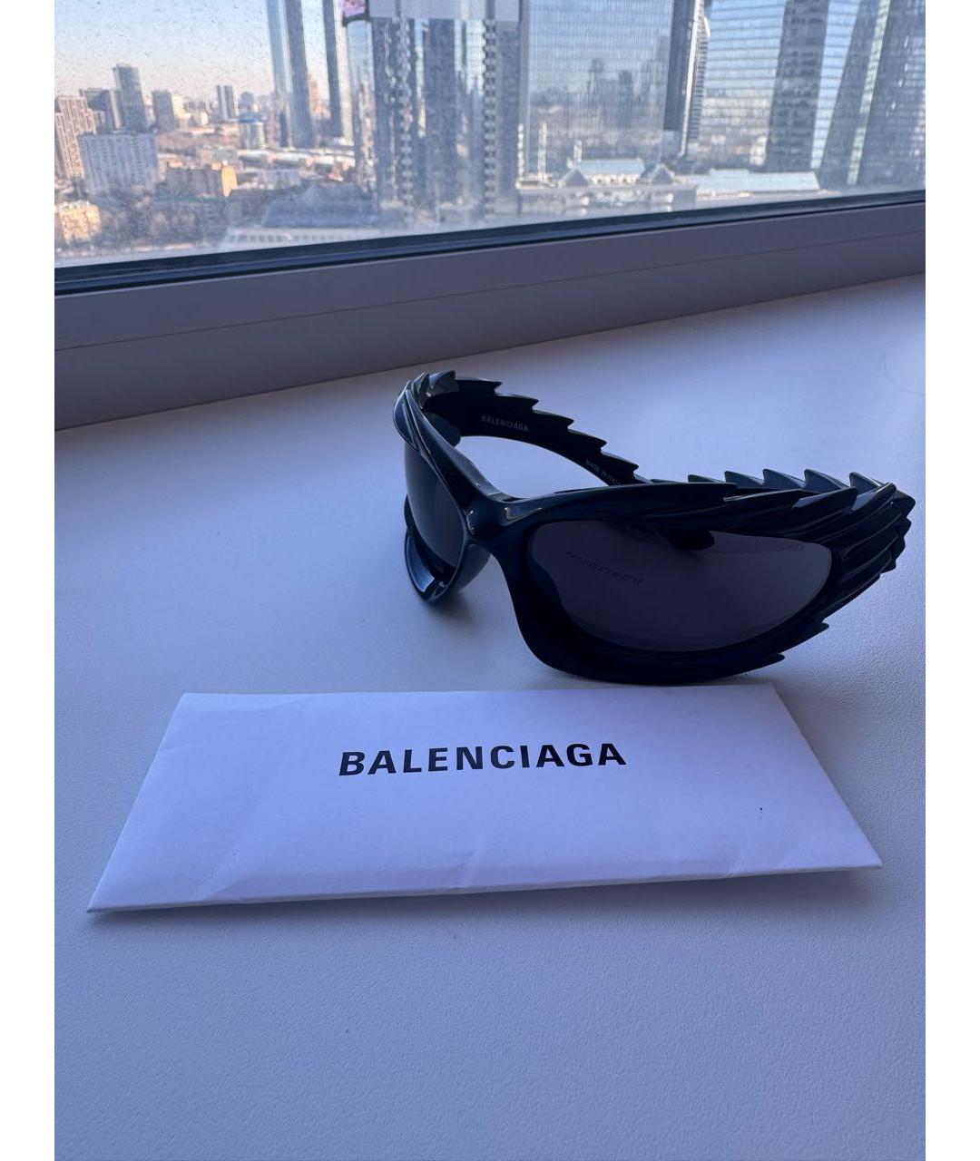 BALENCIAGA Черные пластиковые солнцезащитные очки, фото 2