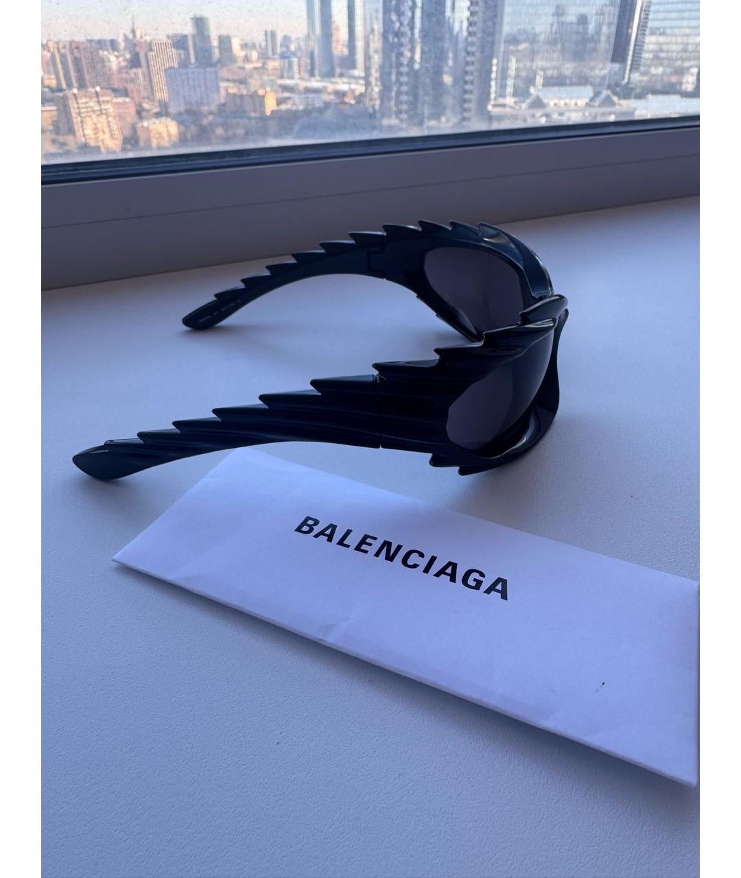 BALENCIAGA Черные пластиковые солнцезащитные очки, фото 4