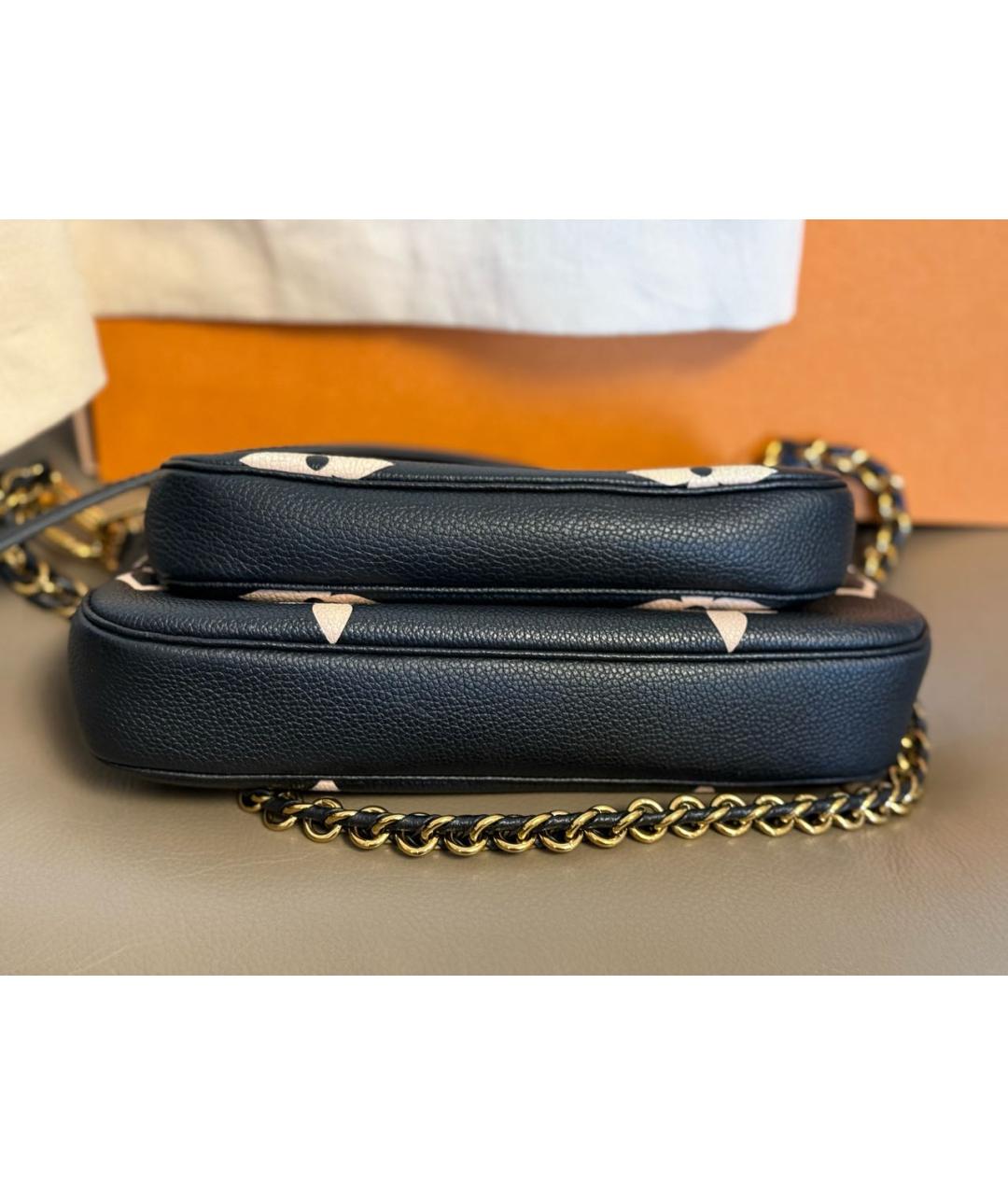 LOUIS VUITTON Черная кожаная сумка через плечо, фото 4