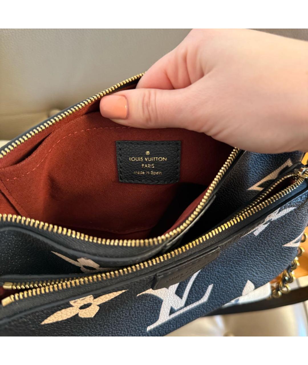 LOUIS VUITTON Черная кожаная сумка через плечо, фото 5