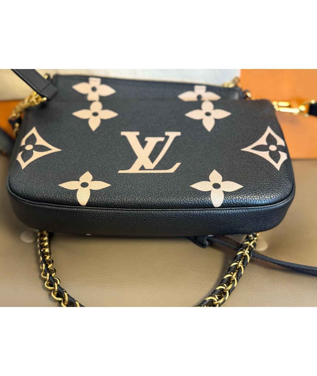 LOUIS VUITTON Черная кожаная сумка через плечо, фото 6