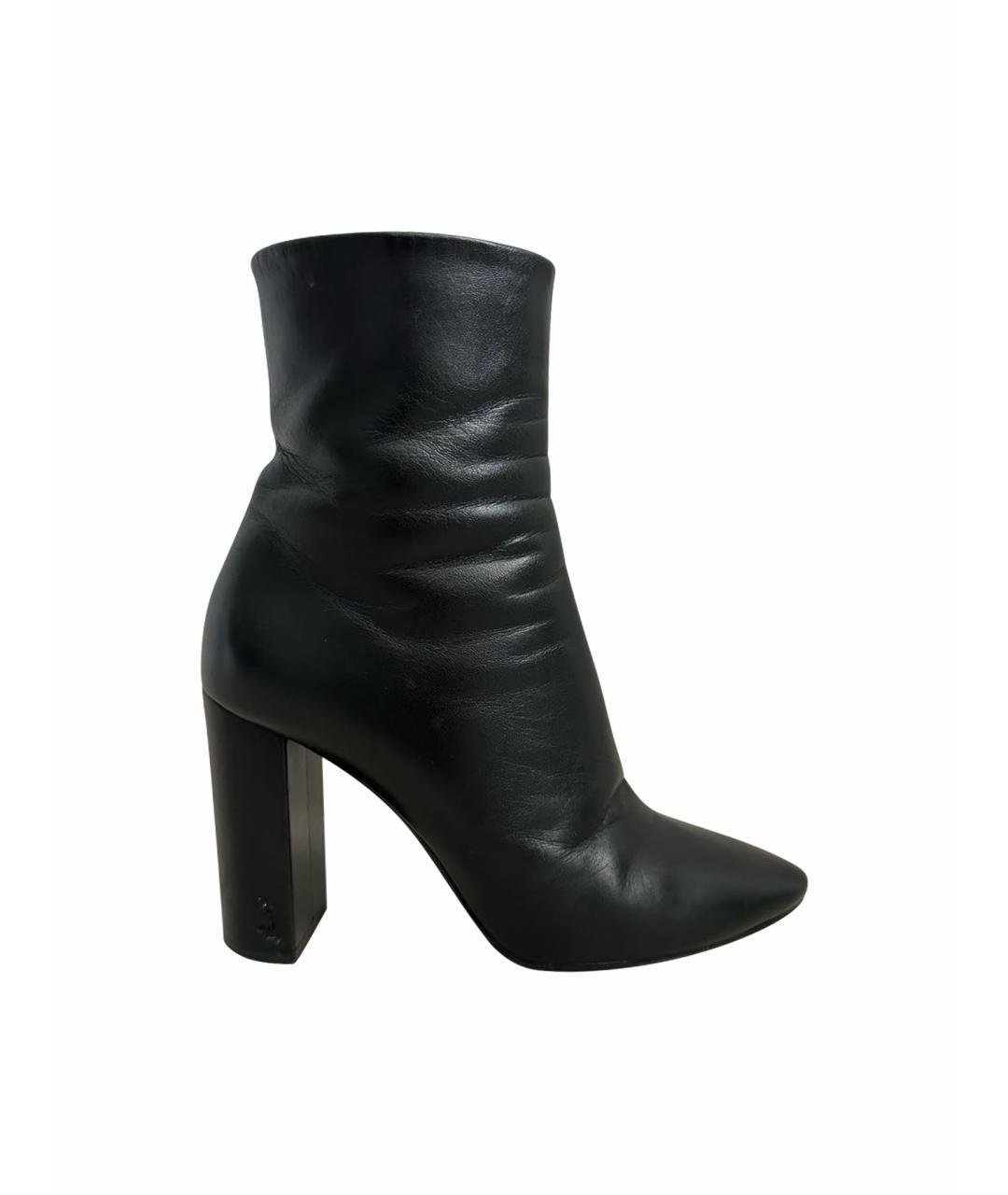 SAINT LAURENT Черные кожаные ботильоны, фото 7
