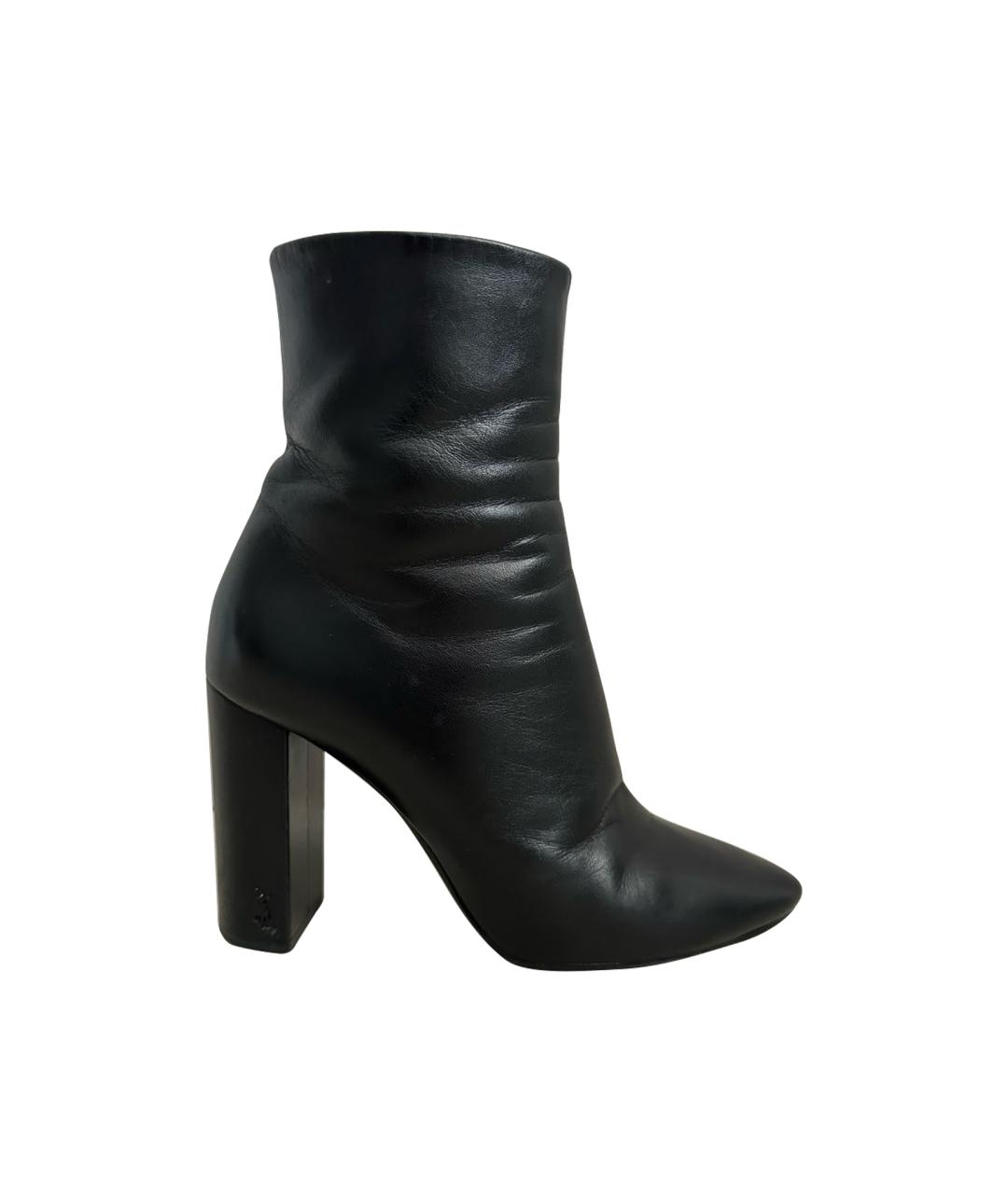SAINT LAURENT Черные кожаные ботильоны, фото 1