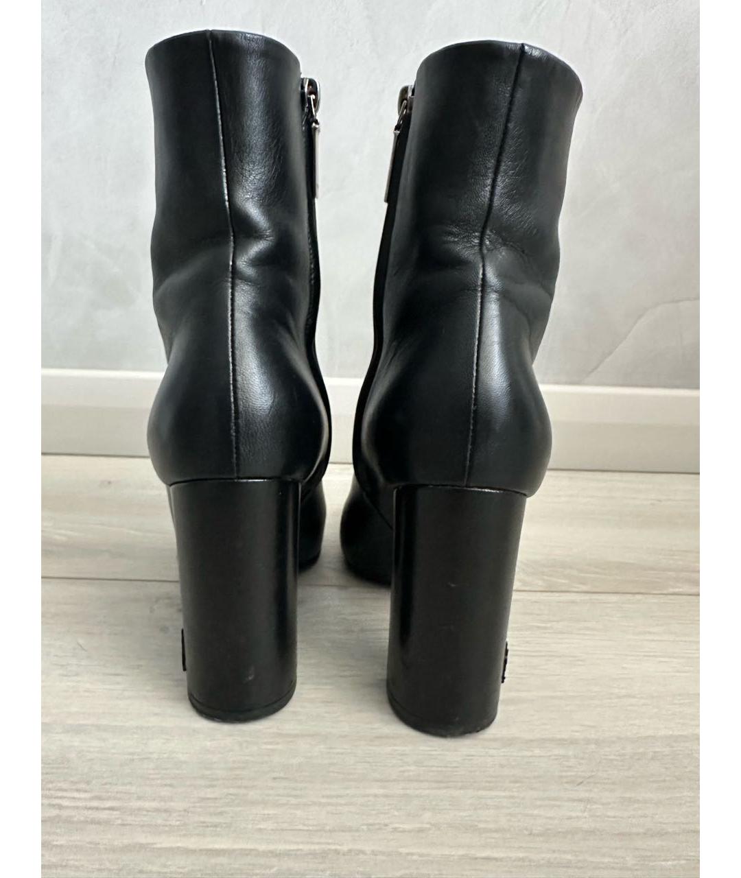 SAINT LAURENT Черные кожаные ботильоны, фото 4