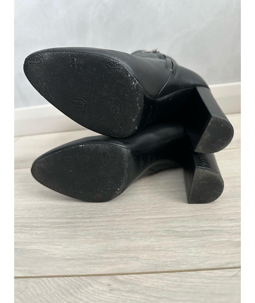 SAINT LAURENT Черные кожаные ботильоны, фото 6