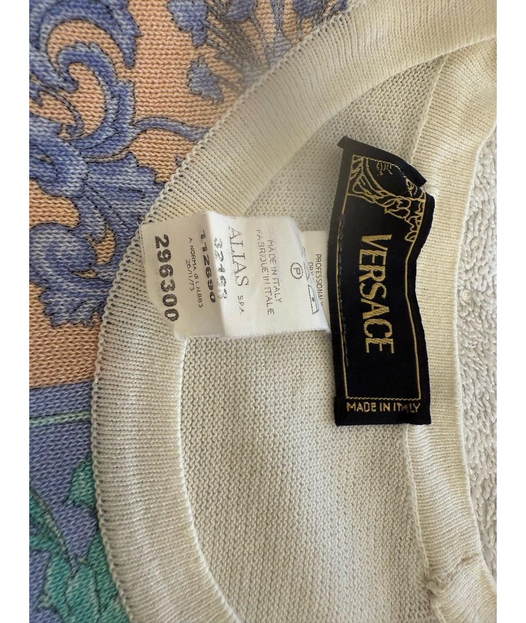 VERSACE Бежевая хлопковая футболка, фото 6