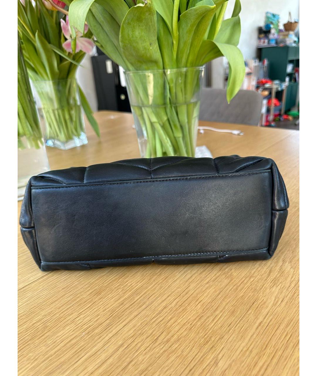 SAINT LAURENT Черная кожаная сумка через плечо, фото 6