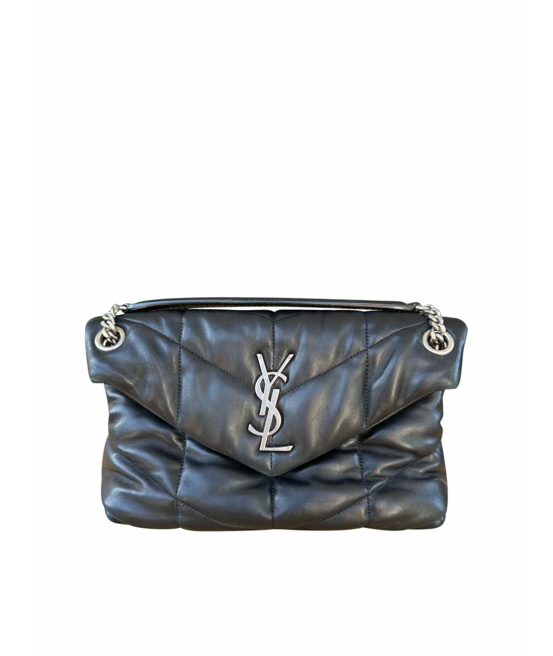 SAINT LAURENT Черная кожаная сумка через плечо, фото 1