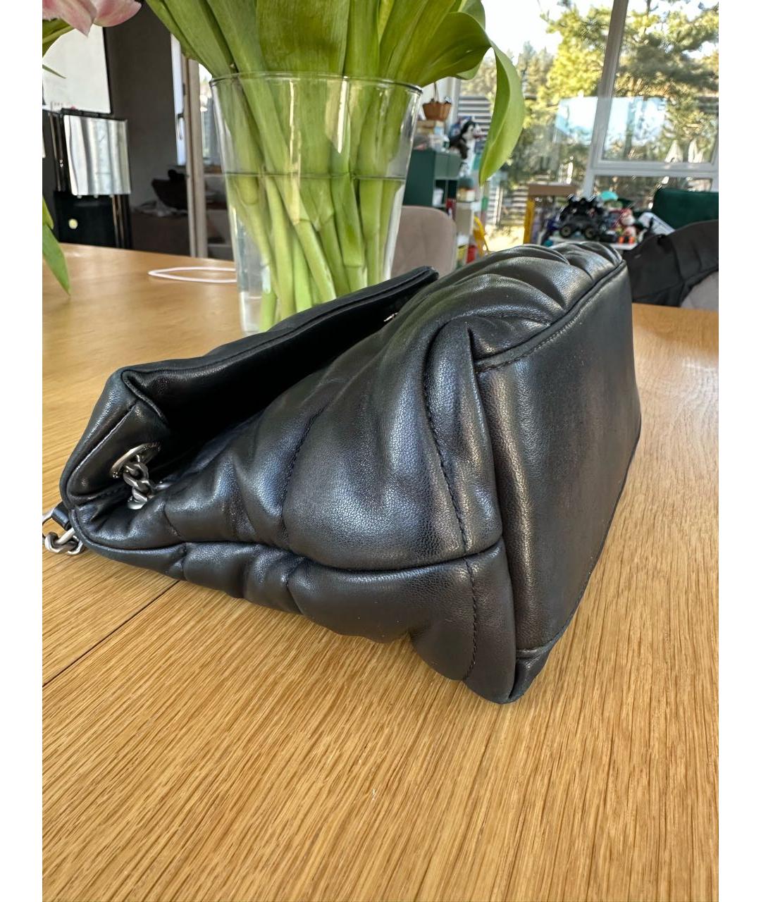 SAINT LAURENT Черная кожаная сумка через плечо, фото 5