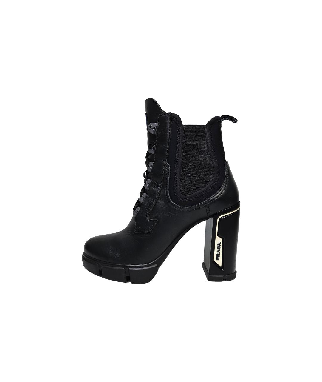 PRADA Черные кожаные ботильоны, фото 9