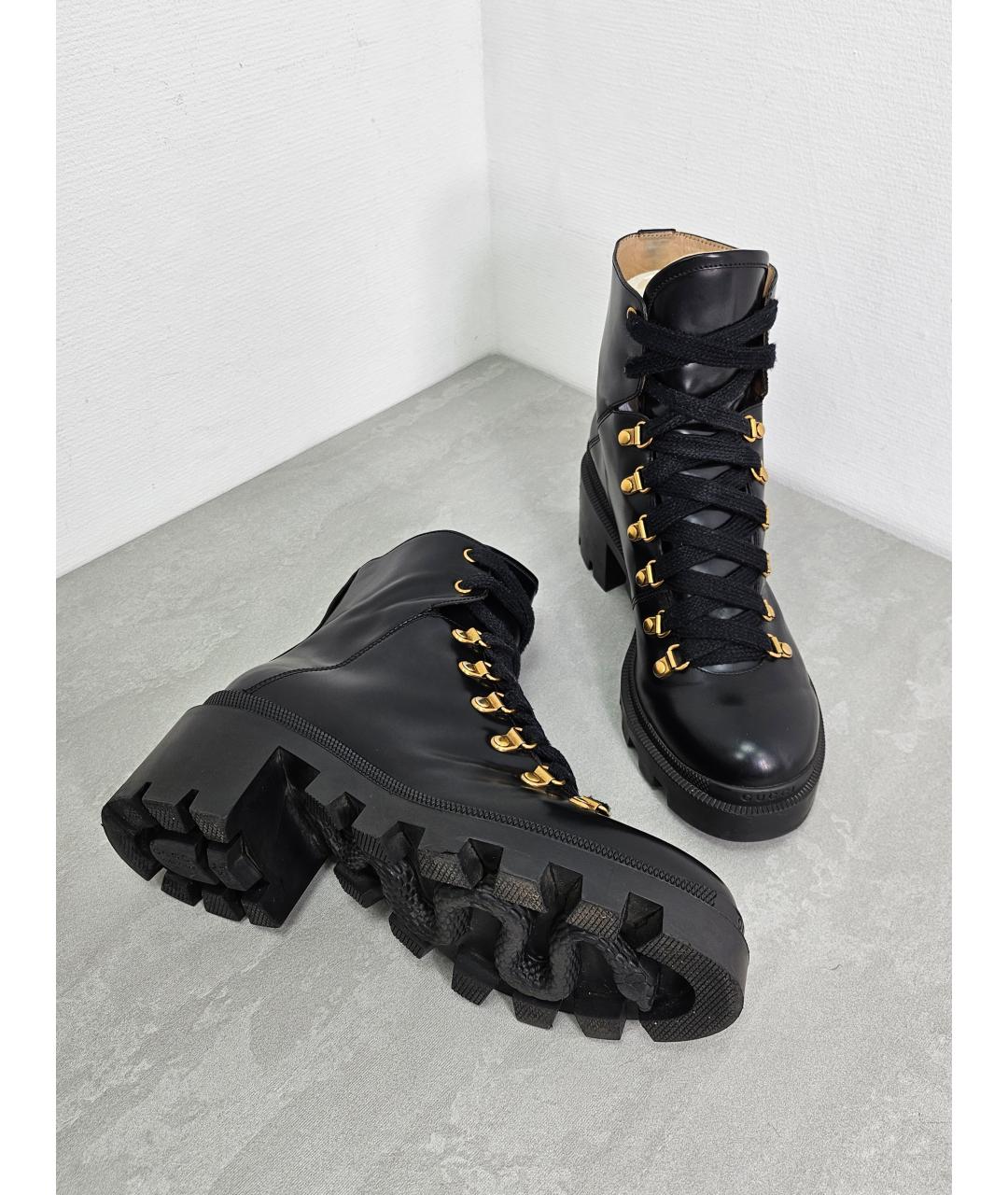 GUCCI Черные кожаные ботинки, фото 8