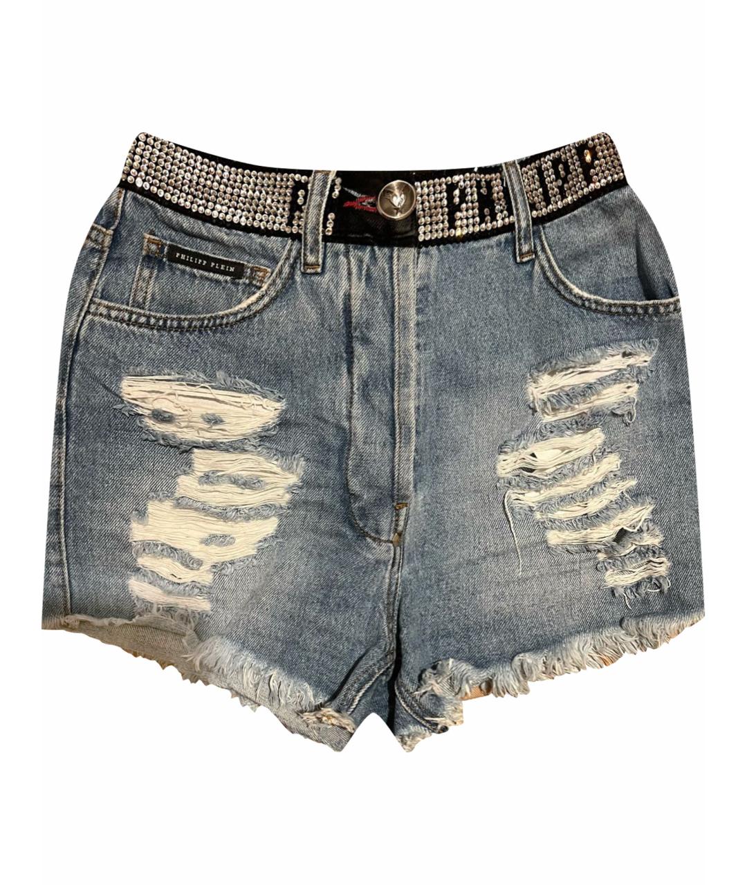 PHILIPP PLEIN Синие деним шорты, фото 1