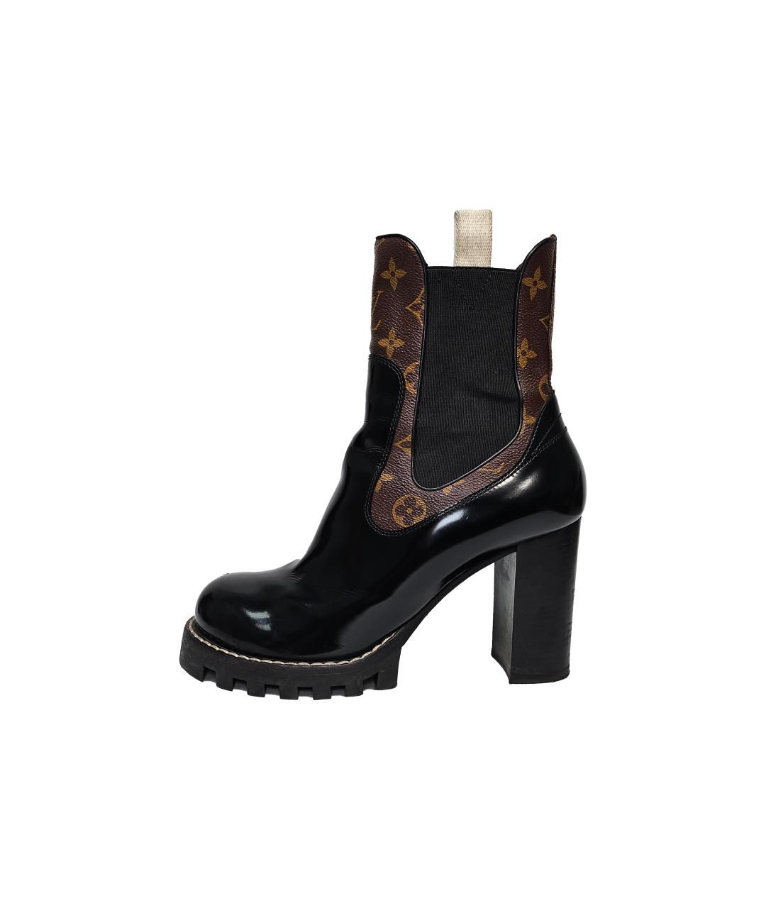 LOUIS VUITTON Черные кожаные ботильоны, фото 10